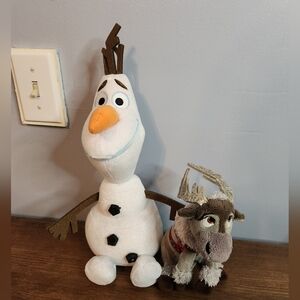 Olaf 2015 And Sven 2019 Plush Set TY Sparkle Disney